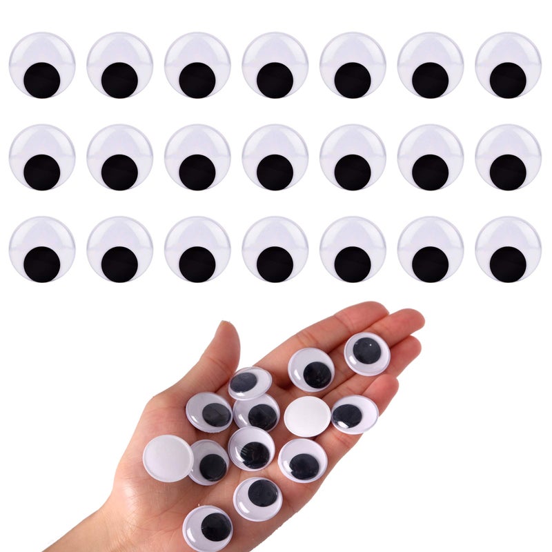 BEADNOVA Black Wiggle Googly Eyes Wobbly Eyes with Self Adhesive Sticker for DIY Craft Scrapbooking (20mm, 200pcs) - Image 1